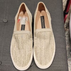 Steven By Steve Madden Cream Woven Slip-On Loafers